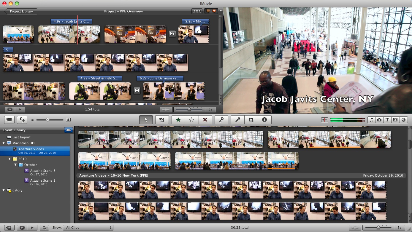 picture of iMovie software opened in graphic editing mode